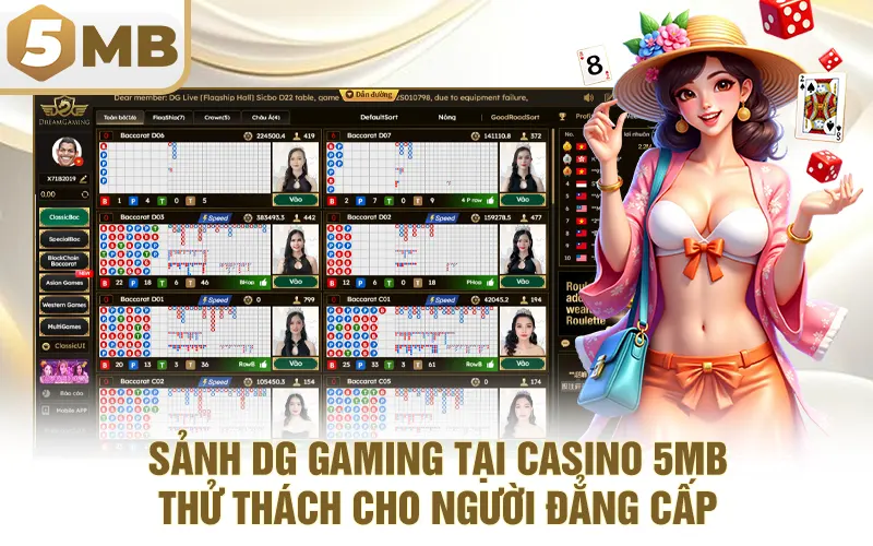 Sảnh DG Gaming Tại Casino 5MB – Thử thách cho người đẳng cấp